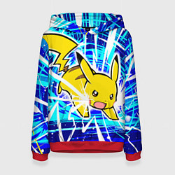 Женская толстовка Пикачу бежит с молниями