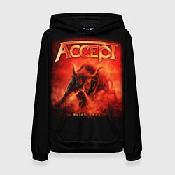 Толстовка-худи женская Accept: Hell Bull, цвет: 3D-черный