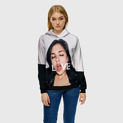 Толстовка-худи женская Sasha Grey: LOVE, цвет: 3D-черный — фото 2