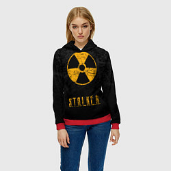 Толстовка-худи женская STALKER: Radioactive, цвет: 3D-красный — фото 2