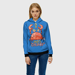 Толстовка-худи женская Hungry Crab, цвет: 3D-черный — фото 2