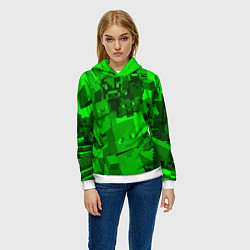 Толстовка-худи женская Minecraft game characters, цвет: 3D-белый — фото 2