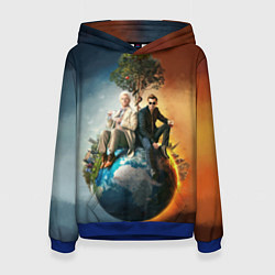 Толстовка-худи женская Good Omens, цвет: 3D-синий
