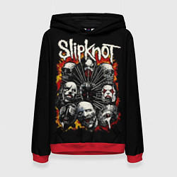 Толстовка-худи женская Slipknot: Faces, цвет: 3D-красный