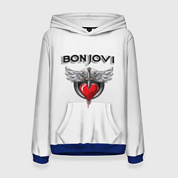 Толстовка-худи женская Bon Jovi, цвет: 3D-синий