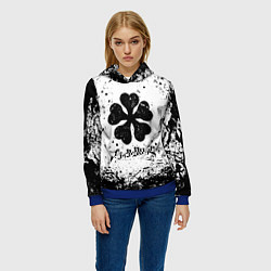 Толстовка-худи женская ЧЁРНЫЙ КЛЕВЕР, цвет: 3D-синий — фото 2