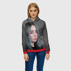 Толстовка-худи женская Billie Eilish: Ocean Eyes, цвет: 3D-красный — фото 2