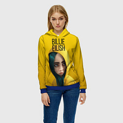 Толстовка-худи женская BILLIE EILISH: Yellow Girl, цвет: 3D-синий — фото 2