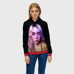 Толстовка-худи женская BILLIE EILISH: Violet Mood, цвет: 3D-красный — фото 2