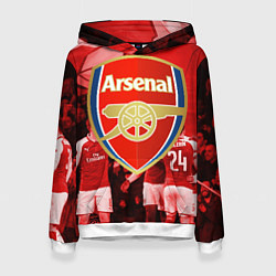 Толстовка-худи женская Arsenal, цвет: 3D-белый