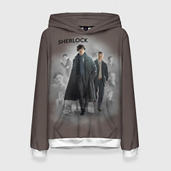 Толстовка-худи женская Sherlock, цвет: 3D-белый