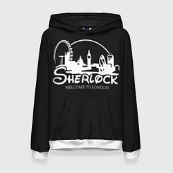 Толстовка-худи женская Sherlock, цвет: 3D-белый