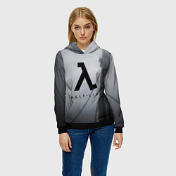 Толстовка-худи женская Half Life, цвет: 3D-черный — фото 2