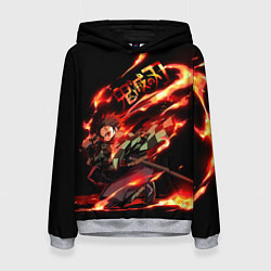 Толстовка-худи женская Demon Slayer, цвет: 3D-меланж