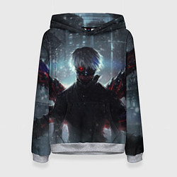 Толстовка-худи женская Токийский Гуль, цвет: 3D-меланж