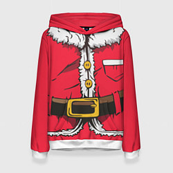 Толстовка-худи женская Санта, цвет: 3D-белый