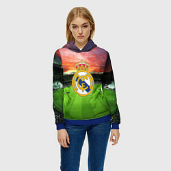 Толстовка-худи женская FC Real Madrid, цвет: 3D-синий — фото 2