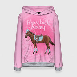 Толстовка-худи женская Horseback Rading, цвет: 3D-меланж