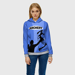 Толстовка-худи женская Archery, цвет: 3D-меланж — фото 2