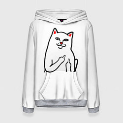 Толстовка-худи женская Meme Cat, цвет: 3D-меланж