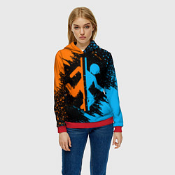 Толстовка-худи женская PORTAL, цвет: 3D-красный — фото 2