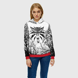 Толстовка-худи женская ВЕДЬМАК, цвет: 3D-красный — фото 2