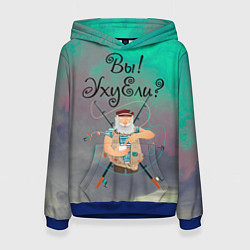 Толстовка-худи женская Рыбак, цвет: 3D-синий