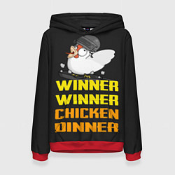 Толстовка-худи женская Winner Chicken Dinner, цвет: 3D-красный