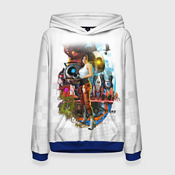 Толстовка-худи женская PORTAL, цвет: 3D-синий