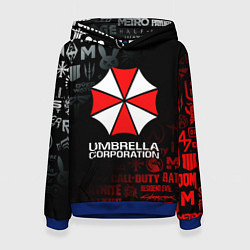 Толстовка-худи женская RESIDENT EVIL UMBRELLA CORP, цвет: 3D-синий