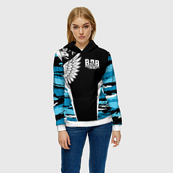 Толстовка-худи женская Камуфляж ВДВ, цвет: 3D-белый — фото 2