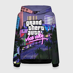 Толстовка-худи женская Grand Theft Auto Vice City, цвет: 3D-черный