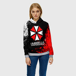 Толстовка-худи женская UMBRELLA CORPORATION, цвет: 3D-меланж — фото 2