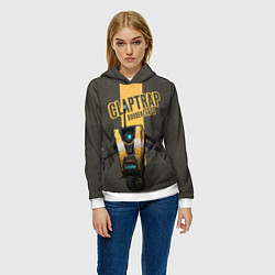 Толстовка-худи женская Claptrap, цвет: 3D-белый — фото 2