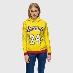 Толстовка-худи женская Kobe Bryant 24, цвет: 3D-красный — фото 2