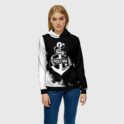 Толстовка-худи женская ВМФ России, цвет: 3D-черный — фото 2