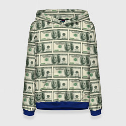 Толстовка-худи женская Денежная тема, цвет: 3D-синий