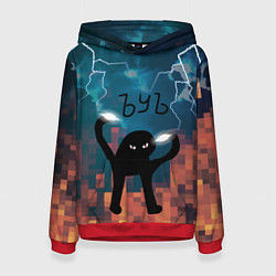 Толстовка-худи женская ЪУЪ Молнии, цвет: 3D-красный