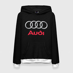 Толстовка-худи женская AUDI, цвет: 3D-белый