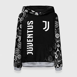 Толстовка-худи женская JUVENTUS, цвет: 3D-меланж