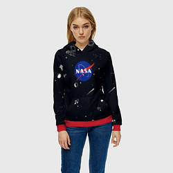 Толстовка-худи женская NASA, цвет: 3D-красный — фото 2