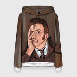 Толстовка-худи женская 10TH DOCTOR WHO, цвет: 3D-белый