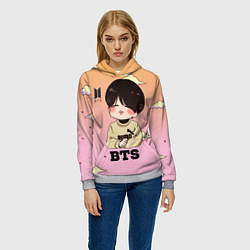 Толстовка-худи женская BTS, цвет: 3D-меланж — фото 2
