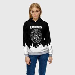 Толстовка-худи женская RAMONES, цвет: 3D-меланж — фото 2