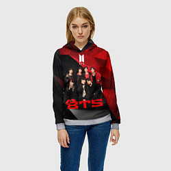 Толстовка-худи женская BTS, цвет: 3D-меланж — фото 2