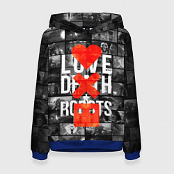 Толстовка-худи женская LOVE DEATH ROBOTS LDR, цвет: 3D-синий
