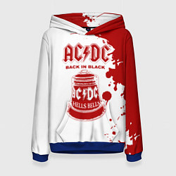 Толстовка-худи женская ACDC Back in Black, цвет: 3D-синий