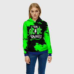 Толстовка-худи женская The ACDC famely, цвет: 3D-синий — фото 2