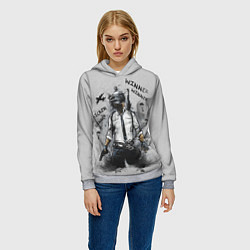 Толстовка-худи женская PUBG, цвет: 3D-меланж — фото 2