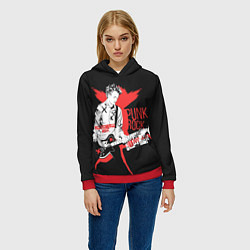 Толстовка-худи женская Punk-rock, цвет: 3D-красный — фото 2